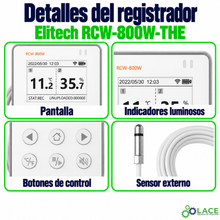 Registrador inalámbrico de temperatura y humedad Elitech RCW-800W-THE (-40 a 80 °C / 0 a 100 %HR)