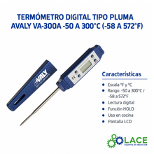 Termómetro Digital Tipo Pluma Avaly VA-300A -50 a 300°C (-58 a 572°F)