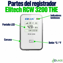 Data Logger Elitech RCW 3200 THE Registrador de Datos de Sensor Inalámbrico (-20 a 50 °C (interno) / -40 a 85 °C (externo) 0 a 99 %RH)