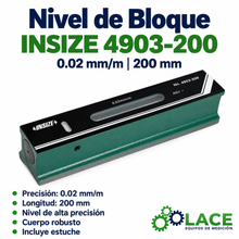 Nivel de Bloque Insize 4903-200 0.02 mm/m 200 mm