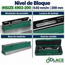 Nivel de Bloque Insize 4903-200 0.02 mm/m 200 mm