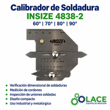 Calibrador de Soldadura Insize 4838-2 60° 70° 80° 90°