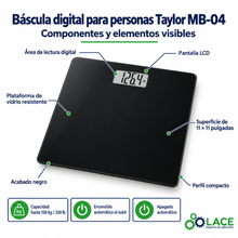 Báscula digital para personas Taylor MB-04 – Hasta 150 kg / 330 lb