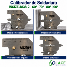 Calibrador de Soldadura Insize 4838-2 60° 70° 80° 90°