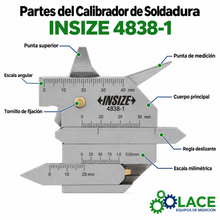 Calibrador de Soldadura Insize 4838-1 20 mm 60° 70° 80° 90°