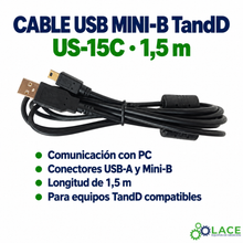 Cable USB Mini-B TandD US-15C para Comunicación con PC