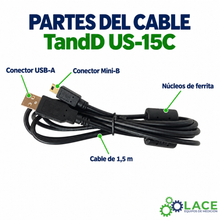Cable USB Mini-B TandD US-15C para Comunicación con PC