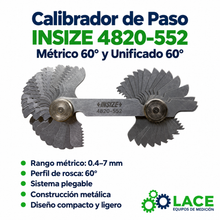 Calibrador De Paso (Métrico 60° Y Unificado 60°) Insize 4820-552