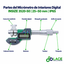 Micrómetro de Interiores Digital Insize 3520-50   25-50 mm IP65