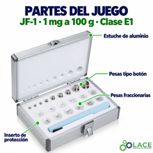 Juego de pesas en acero inoxidable no magnético JF-1 LACE de 1 mg a 100 g clase E1
