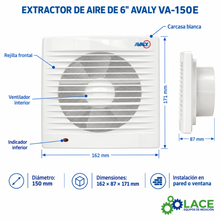 Extractor de Aire de 6 Avaly VA-150E