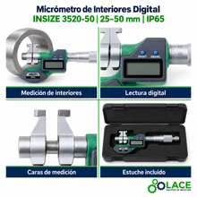 Micrómetro de Interiores Digital Insize 3520-50   25-50 mm IP65