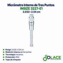 Micrómetro interno de tres puntos Insize 3227-E1 (2.032–2.54 cm)