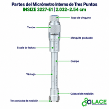 Micrómetro interno de tres puntos Insize 3227-E1 (2.032–2.54 cm)