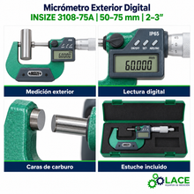 Micrómetro Exterior Digital Insize 3108-75A  50 – 75 mm (2 – 3")