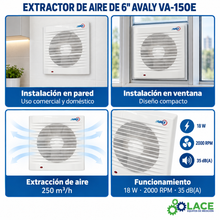Extractor de Aire de 6 Avaly VA-150E