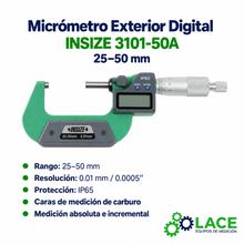 Micrómetro Exterior Digital Insize 3101-50A   2.5 cm – 5 cm