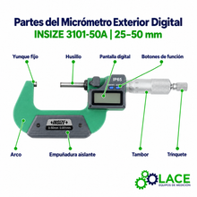 Micrómetro Exterior Digital Insize 3101-50A   2.5 cm – 5 cm