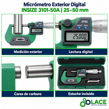 Micrómetro Exterior Digital Insize 3101-50A   2.5 cm – 5 cm