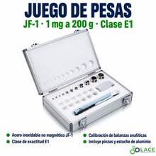 Juego de pesas en acero inoxidable no magnético JF-1 LACE de 1 mg a 200 g clase E1