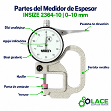 Medidor de Espesor Insize 2364-10  0-10 mm