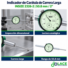 Indicador de Carátula de Carrera Larga Insize 2326-2   50.8 mm / 2"
