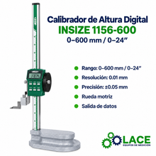 Calibrador de Altura Digital Insize 1156-600   0-600 mm / 0-24"