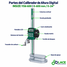 Calibrador de Altura Digital Insize 1156-600   0-600 mm / 0-24"