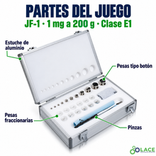 Juego de pesas en acero inoxidable no magnético JF-1 LACE de 1 mg a 200 g clase E1