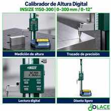 Calibrador de Altura Digital Insize 1150-300   0-300 mm / 0-12"
