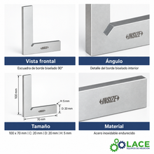 Escuadra de Borde Biselado 90° INSIZE 4790-0100 100 x 70 mm
