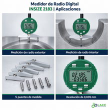 Medidor De Radio Digital Insize 2183   5-910 mm