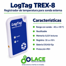 Termómetro DataLogger LogTag TREX-8 -40 a +99 °C