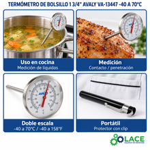 Termómetro de Bolsillo 1 3/4" Avaly VA-13447 -40 a 70°C