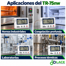 Registrador Térmico TandD TR-75nw de 2 Canales para Termopar -199 a 1760 °C con LAN Cableada