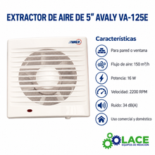 Extractor de Aire de 5 Avaly VA-125E
