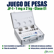 Juego de pesas en acero inoxidable no magnético JF-1 LACE  de 1 mg a 2 kg clase E1