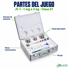 Juego de pesas en acero inoxidable no magnético JF-1 LACE  de 1 mg a 2 kg clase E1