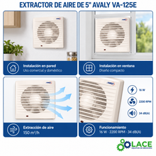 Extractor de Aire de 5 Avaly VA-125E
