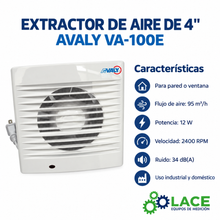 Extractor de Aire de 4" Avaly VA-100E