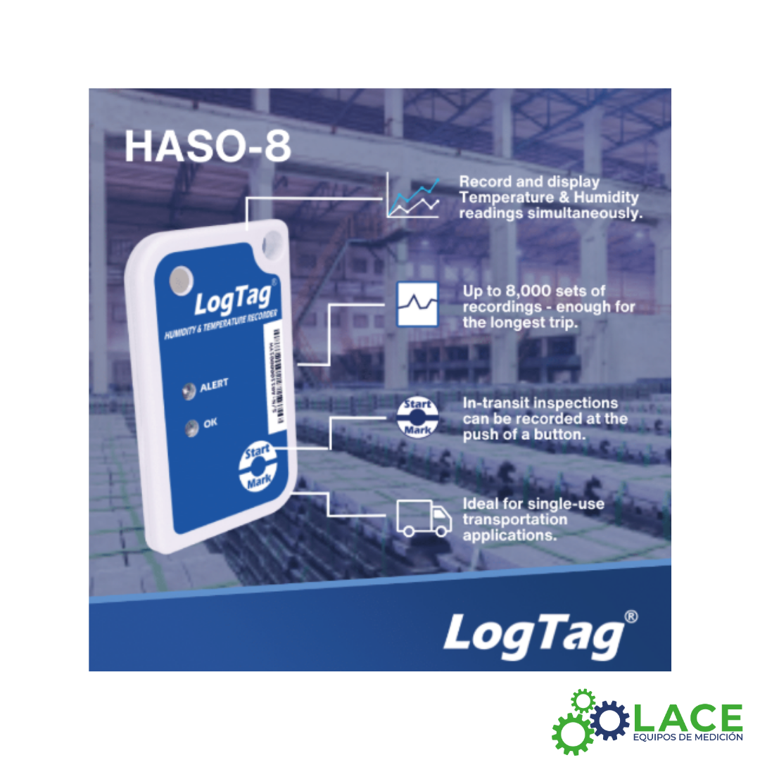 LogTag HASO-8 DataLogger Humedad y Temperatura -40°C a +85 °C y 0 a 10 ...