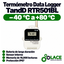 Termómetro Data Logger TandD RTR501BL tipo de batería de larga duración Temperatura -40 a 80°C
