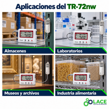 Registrador térmico TandD TR-72nw Temperatura + Humedad LAN cableada 0 a 55 °C  10 a 95 %RH