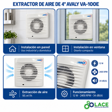 Extractor de Aire de 4" Avaly VA-100E