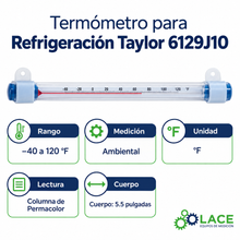 Termómetro para Refrigeracion Taylor  6129J10  -40 a 120 °F