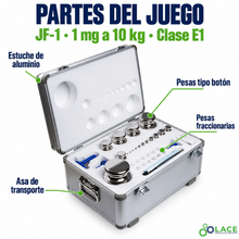 Juego de pesas en acero inoxidable no magnético JF-1 LACE de 1 mg a 10 kg clase E1