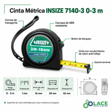 Cinta Métrica INSIZE 7140-3 0-3 m