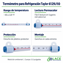 Termómetro para Refrigeracion Taylor  6129J10  -40 a 120 °F