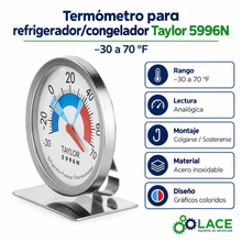 Termómetro para refrigerador/congelador Taylor 5996N -30 a 70 °F