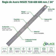Regla de Acero INSIZE 7110-600 600 mm / 24"